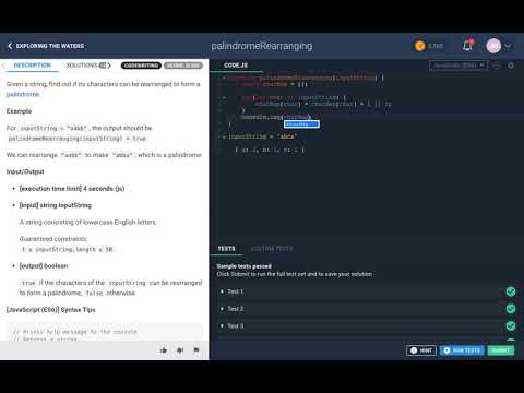 Palindromerearranging Codefights Javascript Solution