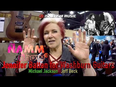 Jennifer Batten NAMM 2017 Washburn booth