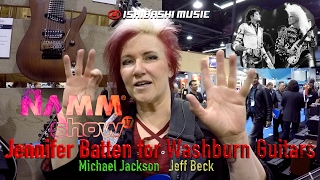 Jennifer Batten NAMM 2017 Washburn booth