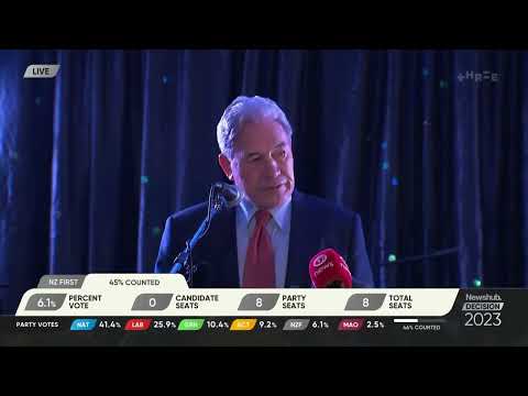 NZ Election Night 2023 - New Zealand First Leader Winston Peters Speech