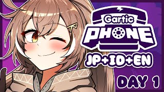 “Oh Hi!” - 【GARTIC PHONE】EN + ID + JP Collab !! 13 People !!! DAY 1