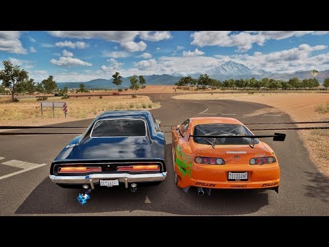 VELOZES E FURIOSOS - FORZA HORIZON 3 - GOPRO - RACHA DE DODGE CHARGER R/T VS SUPRA - ZOIOOGAMER