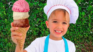 Download lagu Niki dan Ibu berpura pura bermain menjual es krim mp3