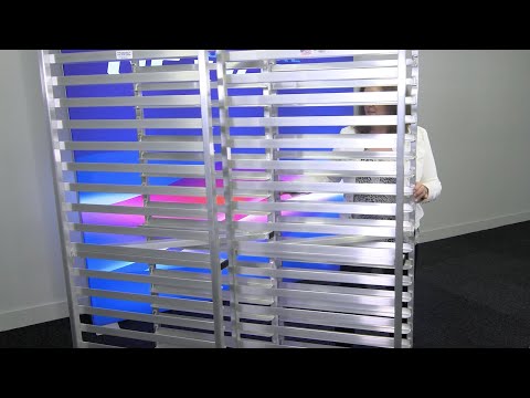 New Age 1331Z "Z" Type Nesting Bun Pan Rack, mobile, full height, open sides, with slides for (20) 18" x 26" pans, slides on approximately 3" centers
