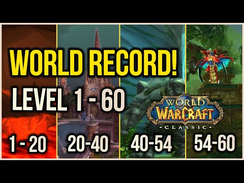 WoW Classic - Level 1- 60 World Record in 21Hr 16Mins | Power Leveling