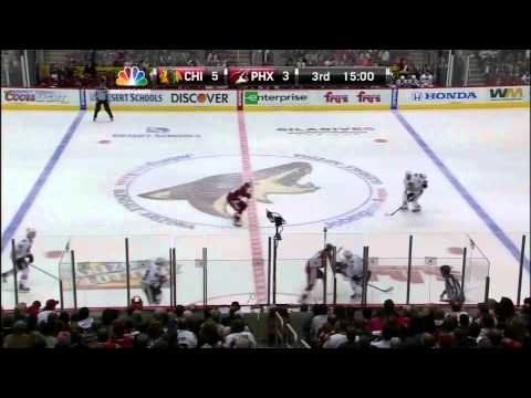Martin Hanzal goal. 20 Jan 2013. Chicago Blackhawks vs Phoenix Coyotes. NHL Hockey