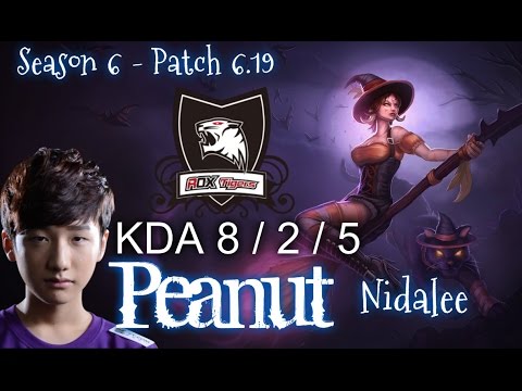 ROX Peanut NIDALEE vs FIDDLESTICKS Jungle - Patch 6.19 KR Ranked | League of Legends