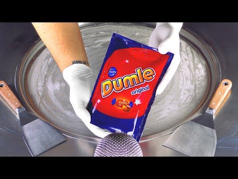 ASMR - Dumle Original Caramel Chocolate Ice Cream Rolls | oddly satisfying fast ASMR triggers - Food