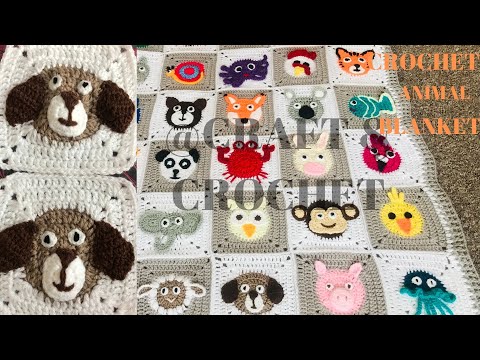 Crochet Dog/Crochet Blanket Pattern/ Crochet animal blanket/Part:24