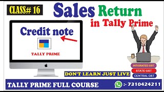sales return entry with gst in tally prime ||  how sale return entry in tally prime  📘📗