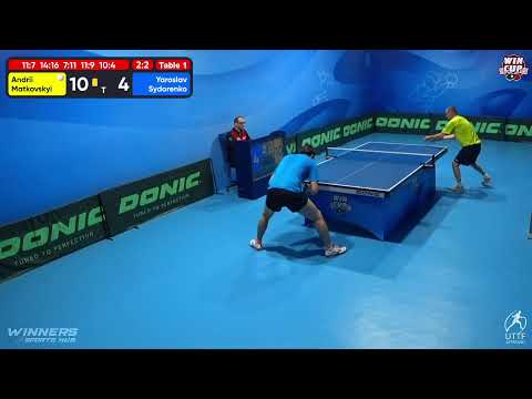 08:00 Andrii Matkovskyi (3:2) Yaroslav Sydorenko West 1 WIN CUP 24.10.2022 | TABLE TENNIS WINCUP