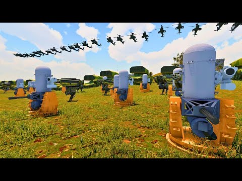 AH-64 APACHE & RUSSIAN MLRS vs 6,000,000 PREDATORS ,DWARFS & ALIENS-Ultimate Epic Battle Simulator 2