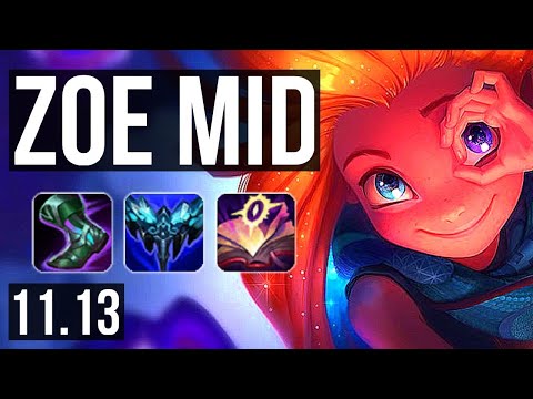 ZOE vs CASSIOPEIA (MID) | 77% winrate, 8 solo kills, 13/2/5, Legendary | KR Master | v11.13