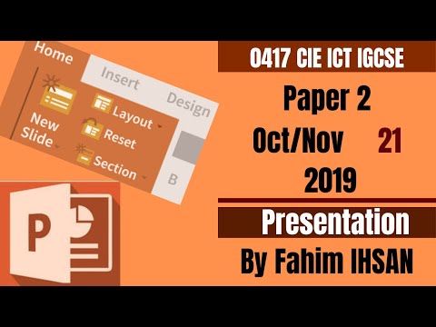 IGCSE ICT 0417/P21/2019 October- November Presentation