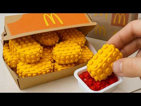 The BEST Super Crispy Fried Chicken McNuggets Challenge at Home IRL LEGO Cooking Recipe ASMR