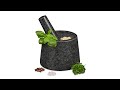 Mortier granit avec pilon pour pesto Gris - Pierre - 14 x 10 x 14 cm