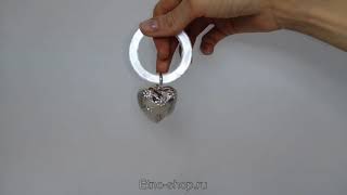 Серебряная погремушка «Сердце» на кольце