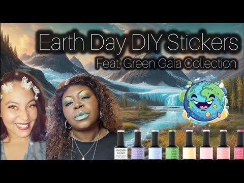 How to: DIY Nail Art Stickers ✨ Earth Day Stickers feat. Green Gaia 🌍 Mama and Raven go LIVE