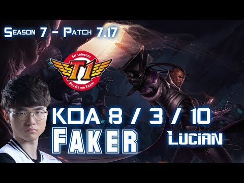 SKT T1 Faker LUCIAN vs YASUO Mid - Patch 7.17 KR Ranked