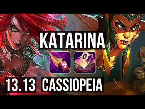 KATARINA vs CASSIOPEIA (MID) | 13/0/1, 1.9M mastery, Legendary, 6 solo kills | EUW Master | 13.13