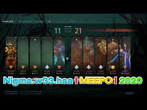 Dota2 Pro Player - Nigma.w33.haa | MEEPO | 2020 | Replay