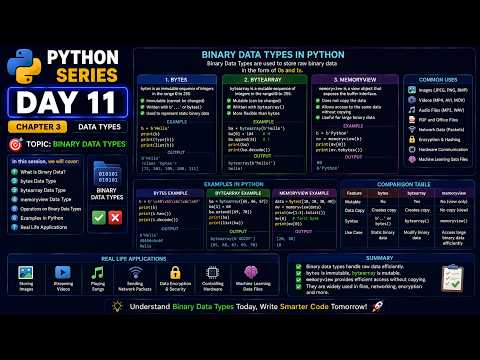 Day11 Of Python Learning Series What Is Binary Data Python Programming Code Typographyviral