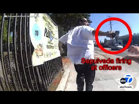 LAPD bodycam video shows man shoot at cops, get tackled to ground