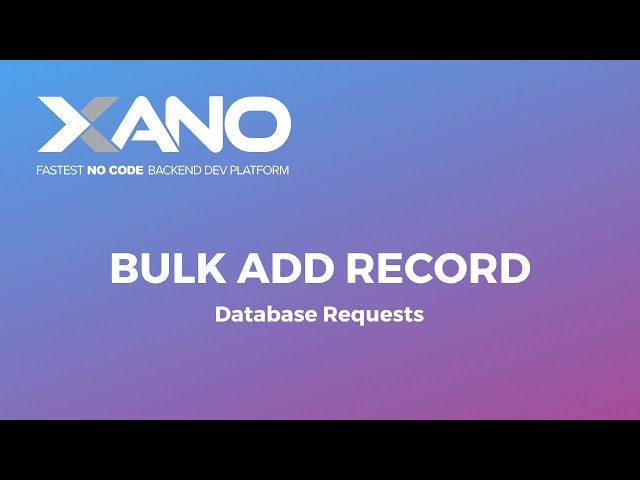 Bulk Add Record