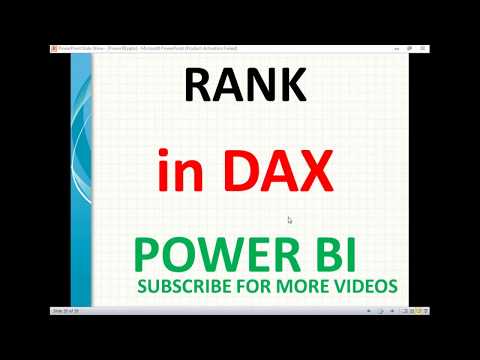 RANK in DAX Queries | Rank function in Power BI
