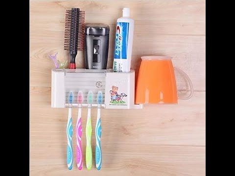 Wall hanging toothbrush toothpaste holder / multipurpose bat...