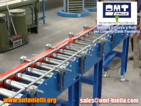 Rulliera e Curva a Rulli per Lingotti Fonderia | Rectilinear and Curvilinear Rollers for Foundries