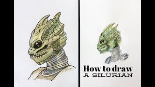 How to draw a silurian from Doctor Who