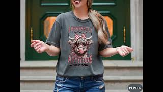 Apparently I Have An Attitude 😎 Funny Cow Shirt | Farm Girl Tee | Dazzling Elegance Co