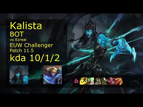 Kalista ADC & Rell vs Ezreal & Yuumi - EUW Challenger 10/1/2 Patch 11.5 Gameplay