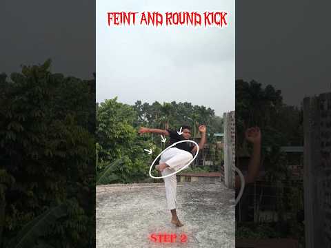 The Fakeout Before the Impact — Feint into a Round Kick! 🔥