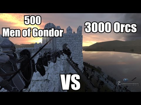 3000 Orcs VS 500 Men of Gondor | Huge Final Stand | Mount & Blade: Warband LOTR (Pt.1)
