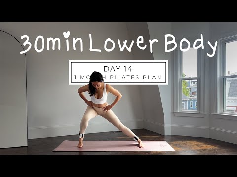 DAY 14 - 1 MONTH PILATES PLAN // 30MIN lean legs + booty burn lower body || madeleineabeid