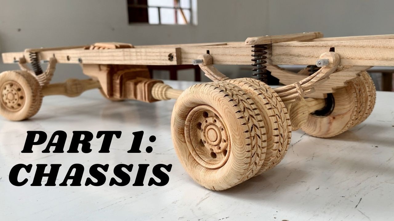 Wood Carving - HafenCity RiverBus (Part 1: Chassis & Suspension) - Woodworking Art