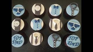 Fathers Day cupcake toppers. Fondant Toppers for dads birthday cupcakes. Fondant Clothes Collection