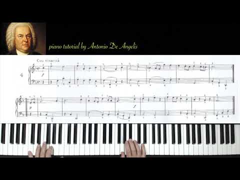 J. S. Bach - Con vivacità n. 4 - piano tutorial by A. De Angelis