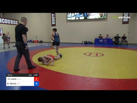 2018 Marine Corps US Open/UWW Junior Greco Roman 55 Rnd Of 16 - Hunter Lewis (Team) Vs. Brendon Ga