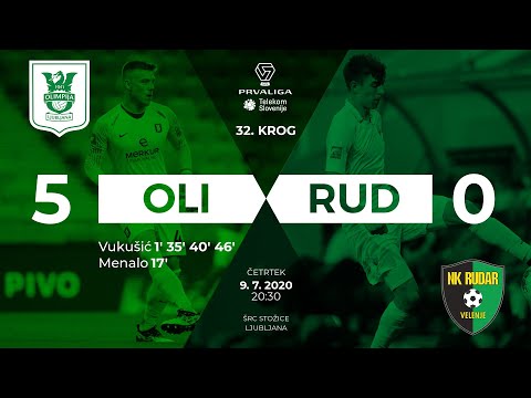 32.krog: Olimpija - Rudar Velenje 5:0 ; Prva liga Telekom Slovenije 2019/2020