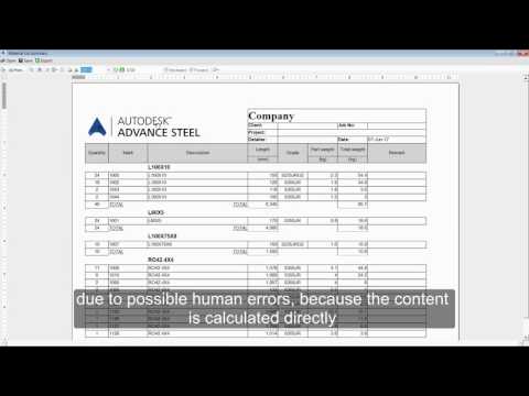 Getting Started with Advance Steel: Part 22 - Getting a Material list summary