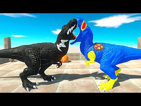 VENOM vs CYCLOPS T-REX DEATH RUN - Animal Revolt Battle Simulator