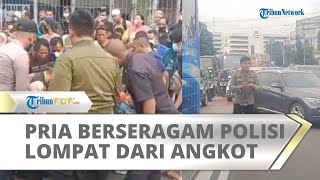 Pria Berseragam Polisi Lompat dari Angkot lalu Lari ke Tengah Jalan, Terluka Parah di Kepala