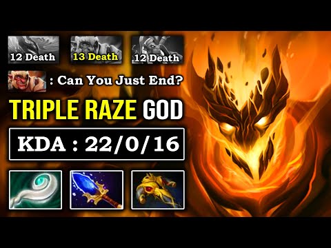 TRIPLE RAZE GOD Demonic Combo Shadow Fiend 100% Deleted Troll Warlord 7.27 IMBA Powerful DotA 2