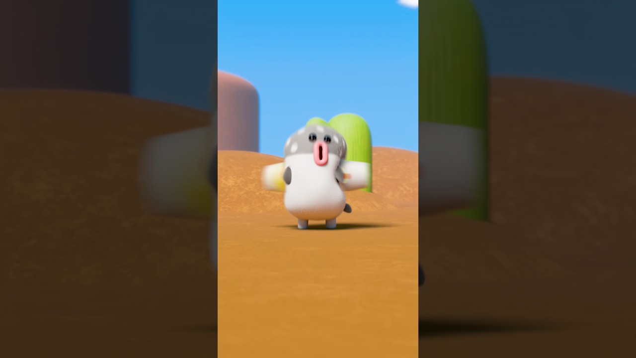 チキンとおかめが横飛びで近づいてきた