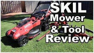 SKIL BATTERY MOWER AND TOOLS REVIEW