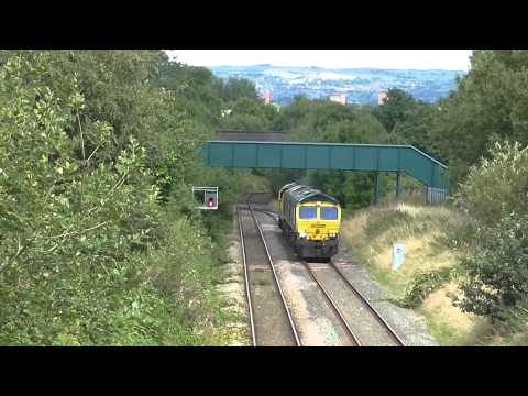 Freightliner Class 66 & 70 No's 66599 + 66618 + 70002 on 0E02 Leeds - Crewe BH - 18 8 14 - HD