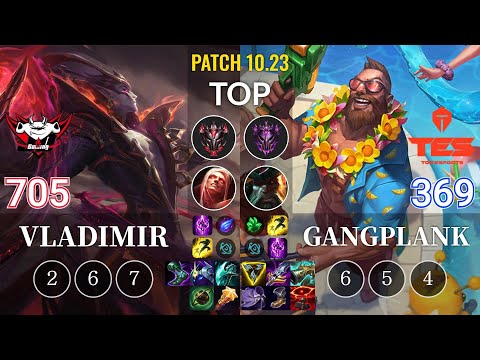 JDG 705 Vladimir vs TES 369 Gangplank Top - KR Patch 10.23
